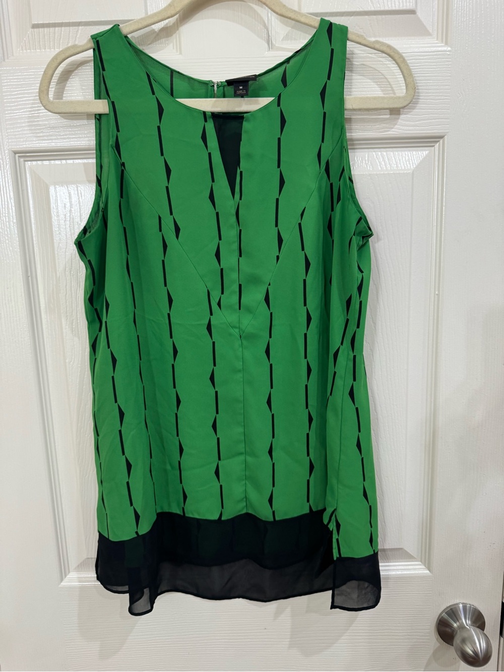 Worthington Green and Black Sleeveless Patterned Camisole